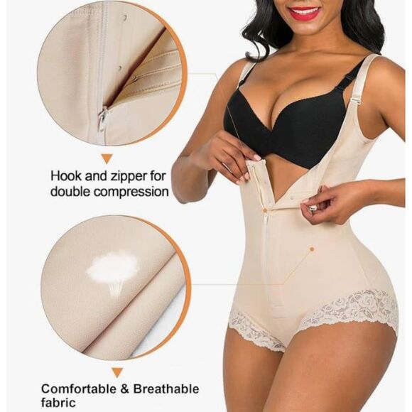 NEW SHAPERX Beige Tummy Control Shapewear Bodysuit Size 3XL New With Tags - Picture 4 of 8